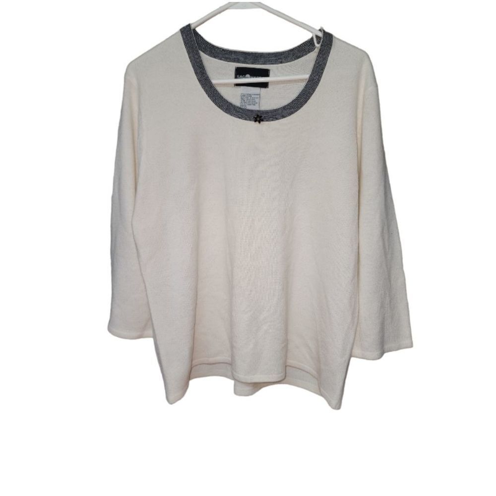 Sag Harbor Sweater with 3/4 Sleeves Large